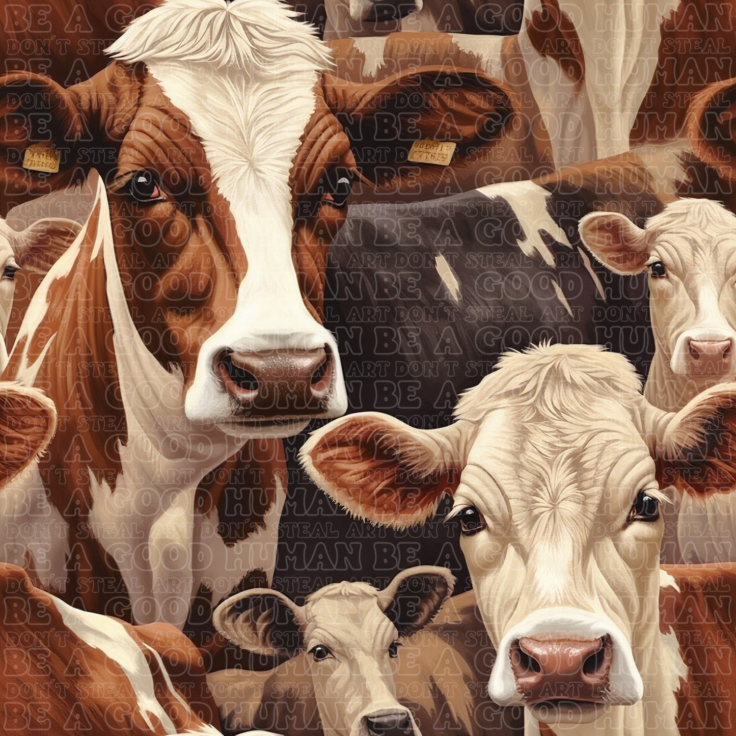 Farm animals cows stacked