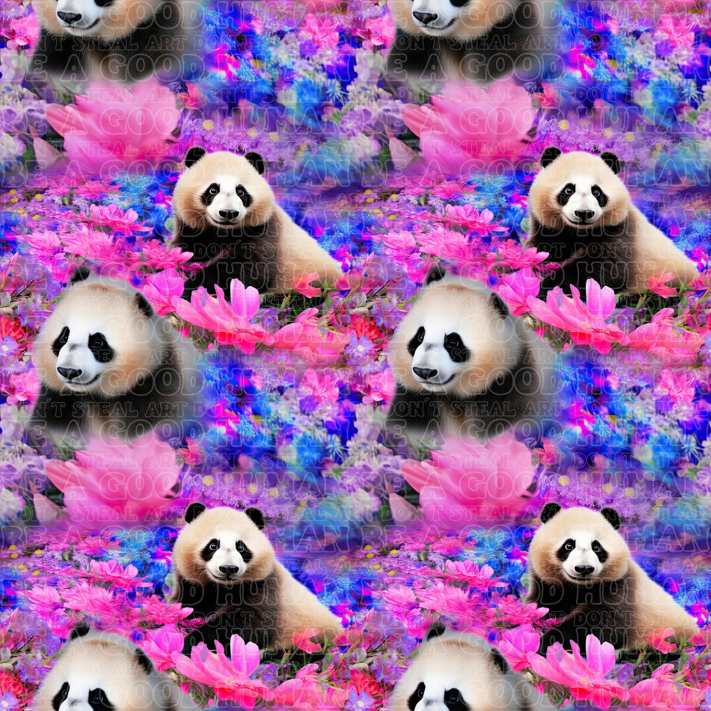 Animals floral pandas