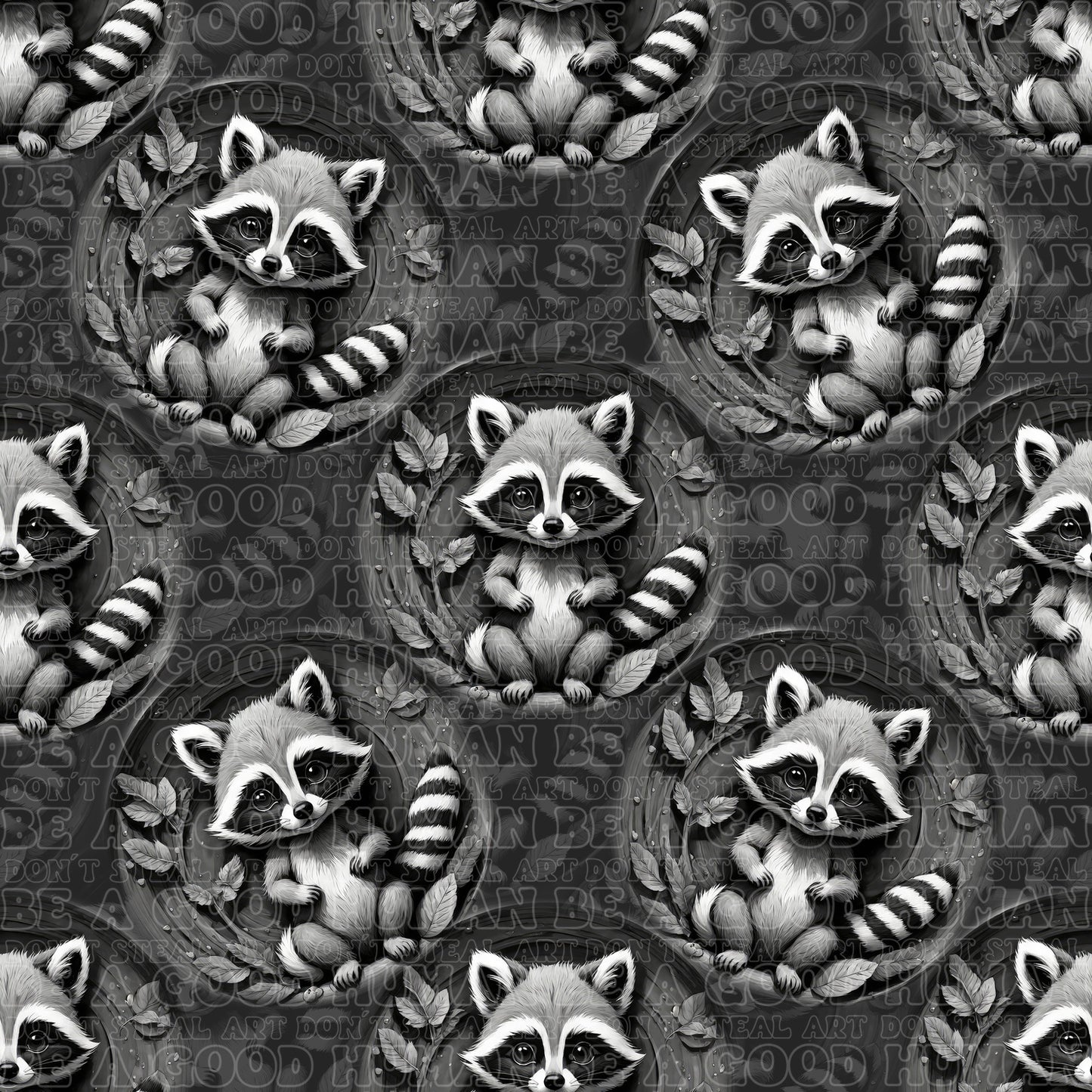 Animals grey racoons
