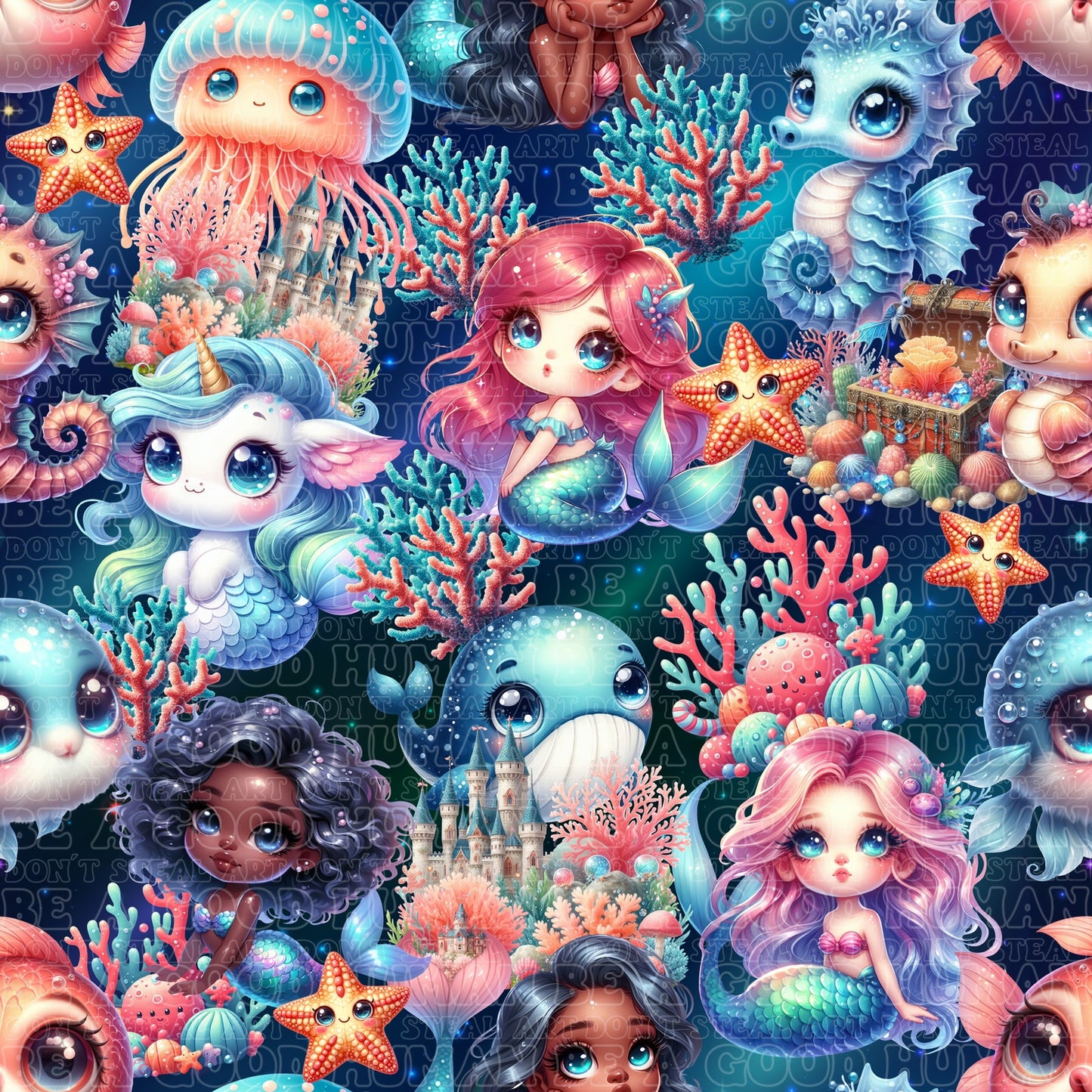 Animals underwater mermaids