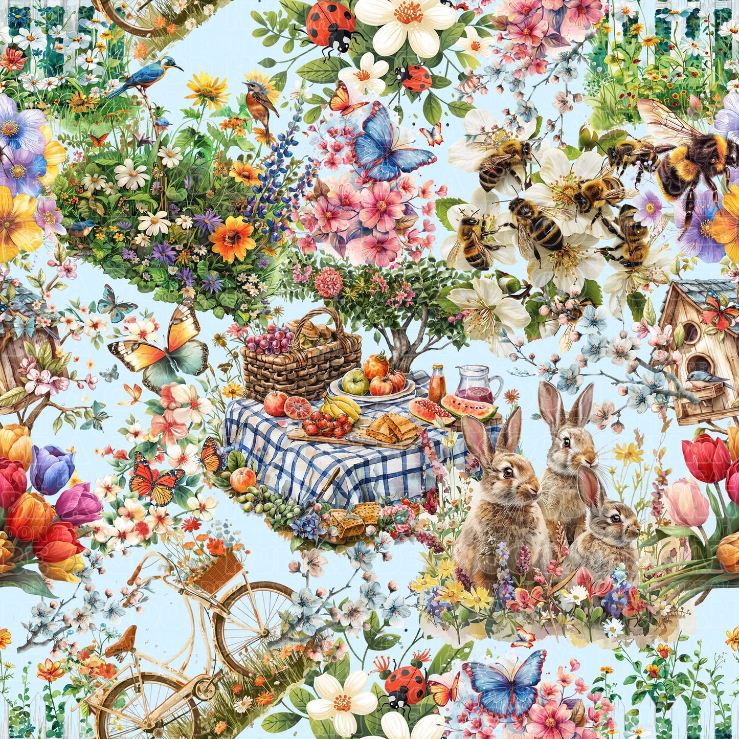 Animals spring rabbits