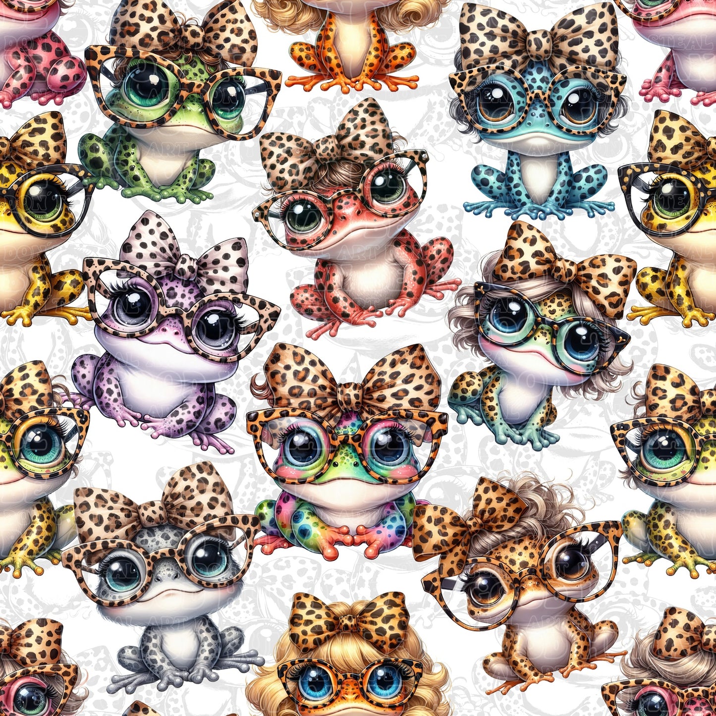 Animals frogs with bows
