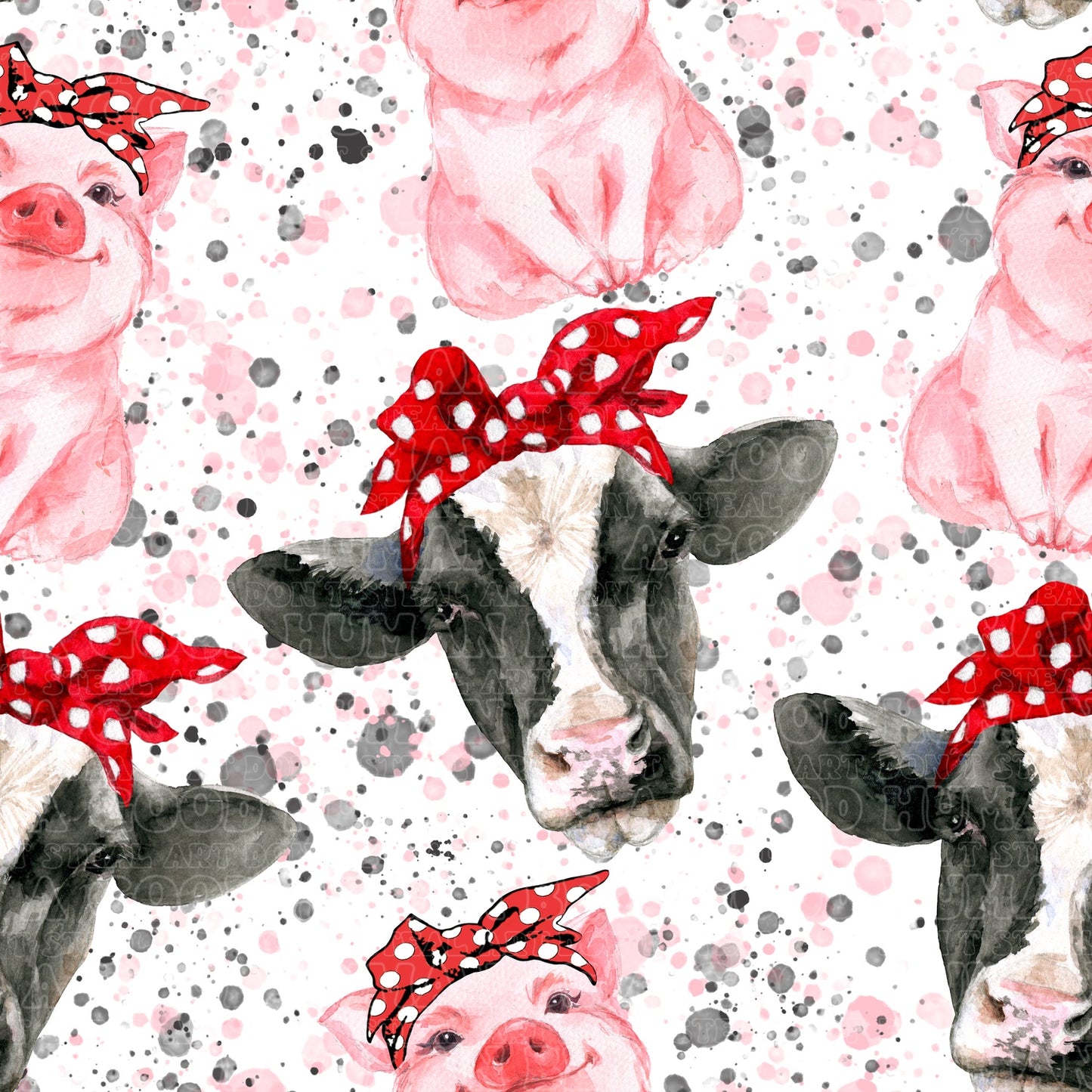 Bright Pig and cows