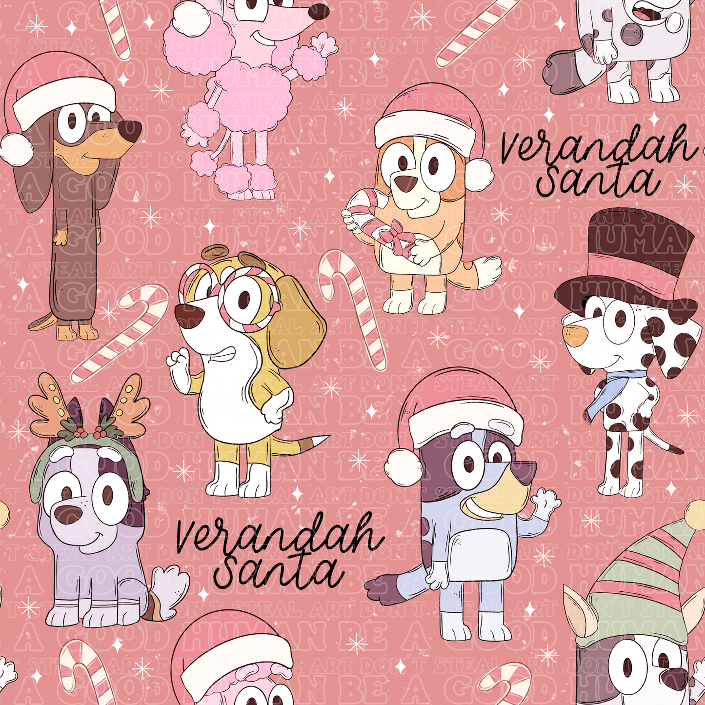 Christmas Blue Dog 27