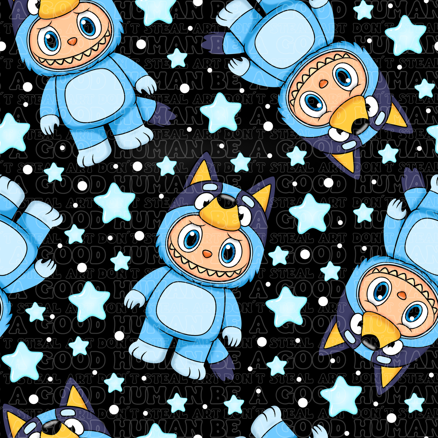 Labubu blue dog 2