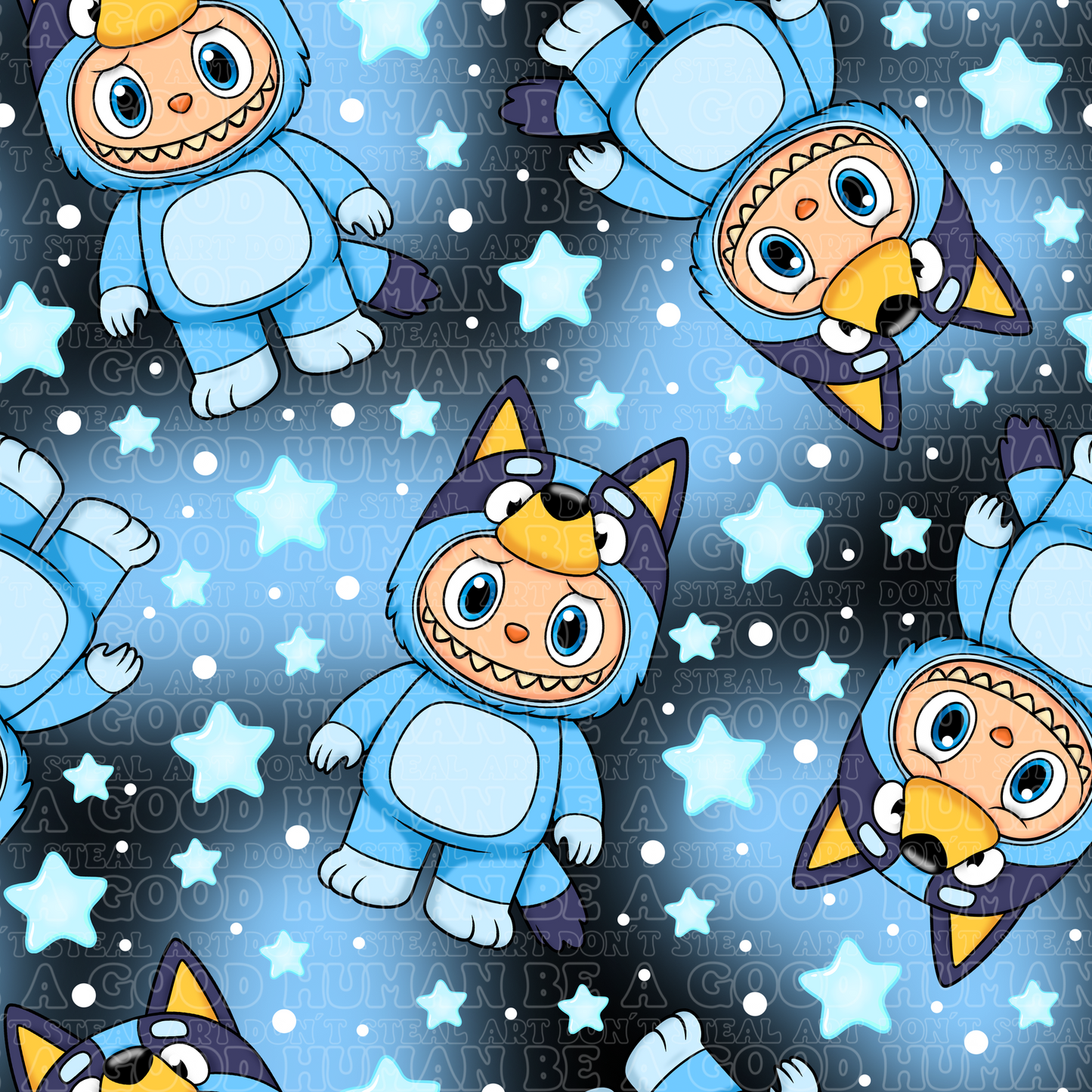 Labubu blue dog 1