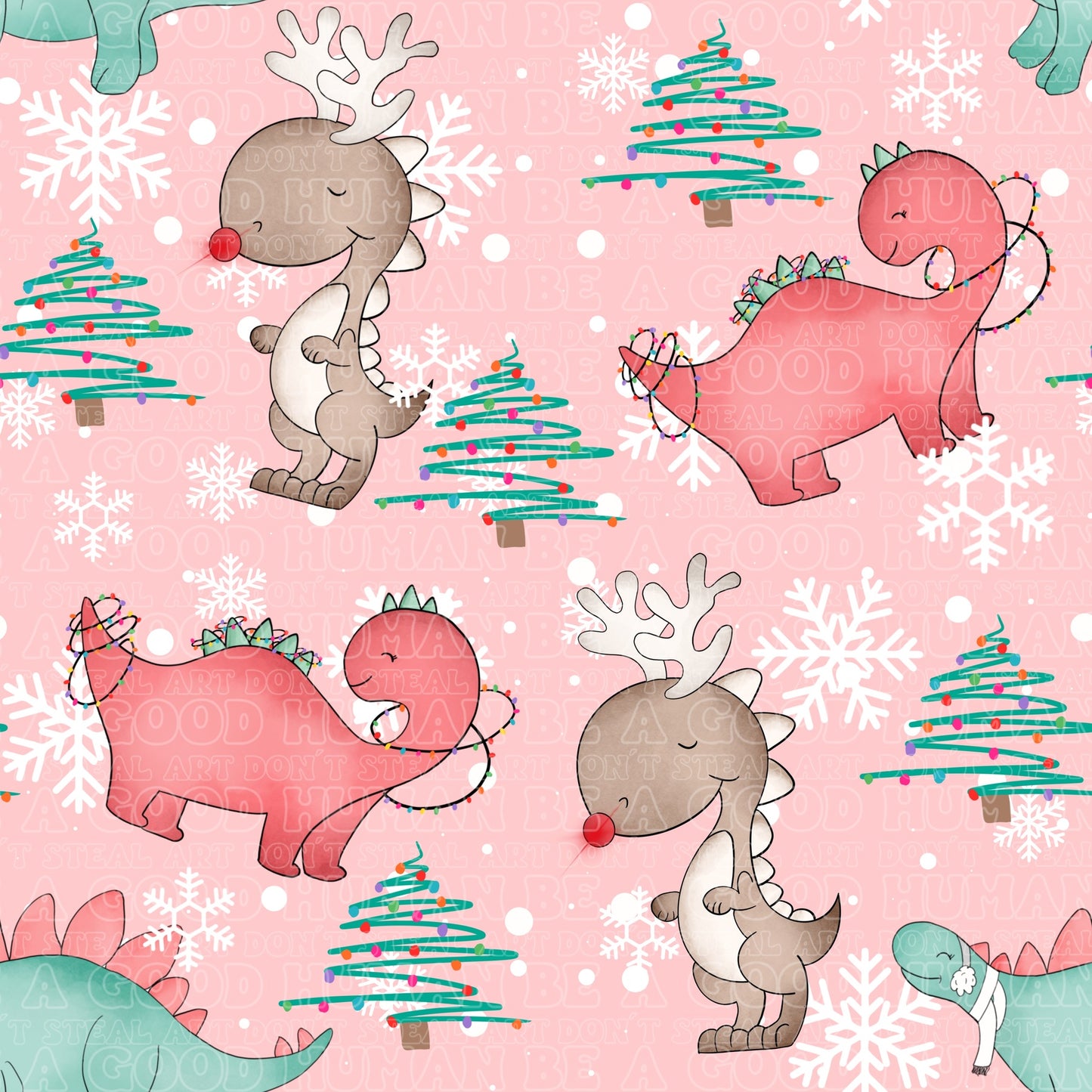 Christmas pink Dino's