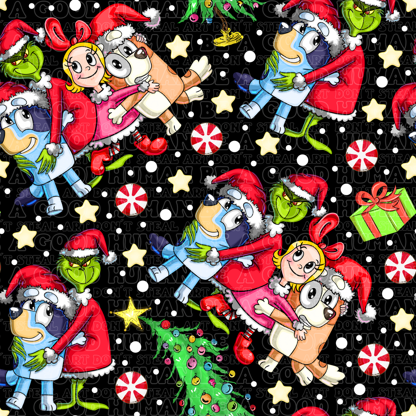 Christmas Blue dog Grinch 9