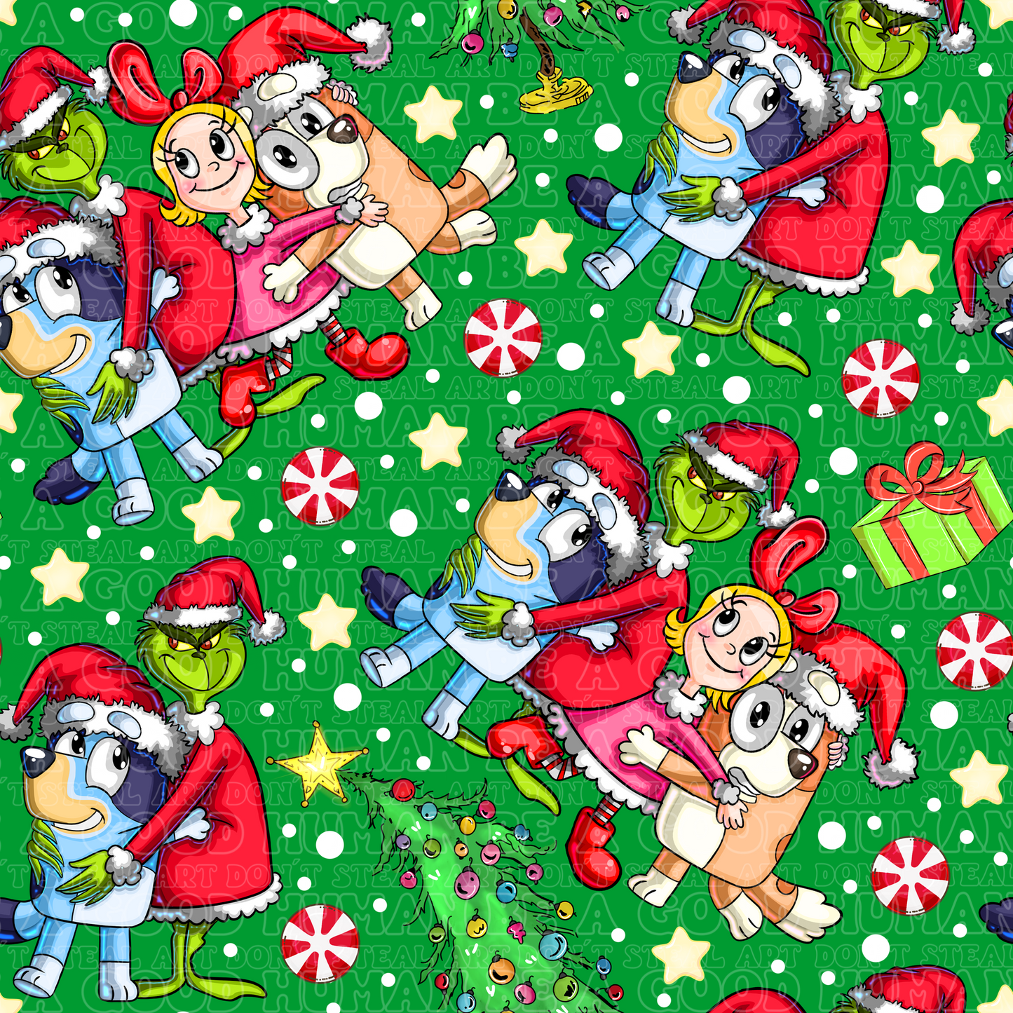 Christmas Blue dog Grinch 7