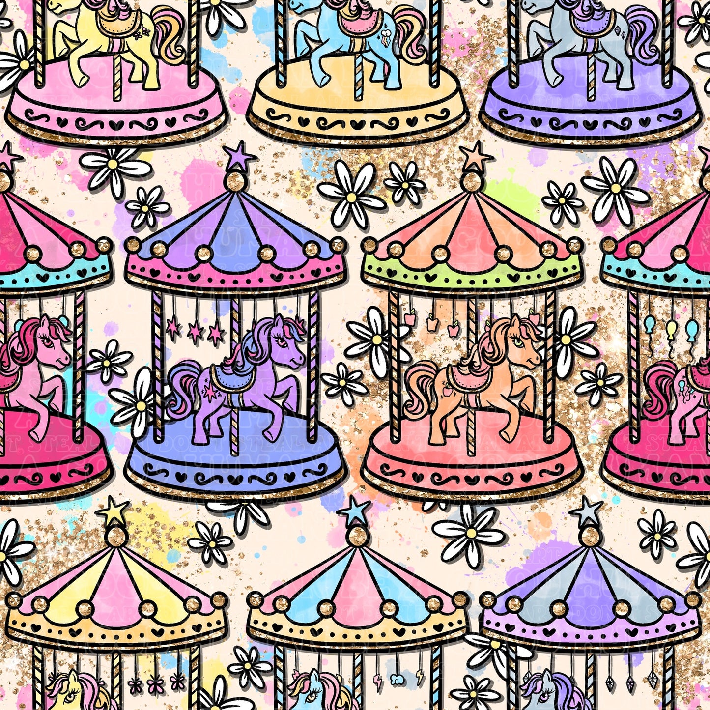 Bright My little pony carousel flowers