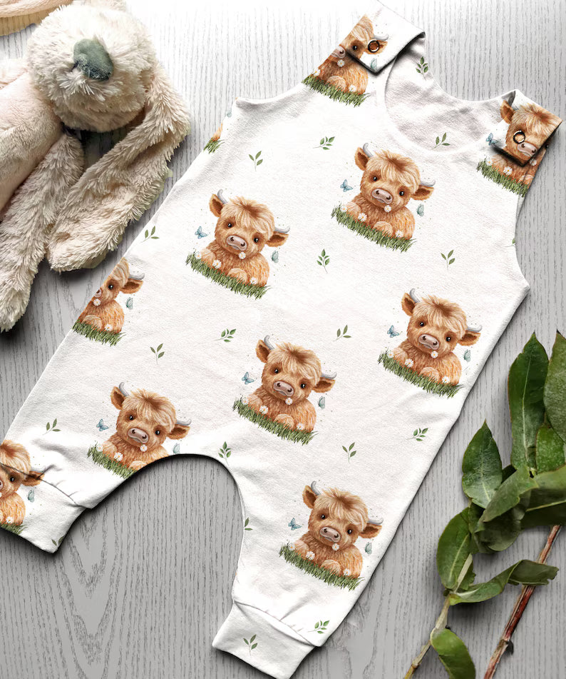 Farm animals highland cow white