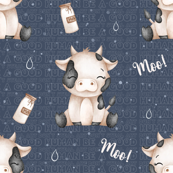 Farm animals cow navy
