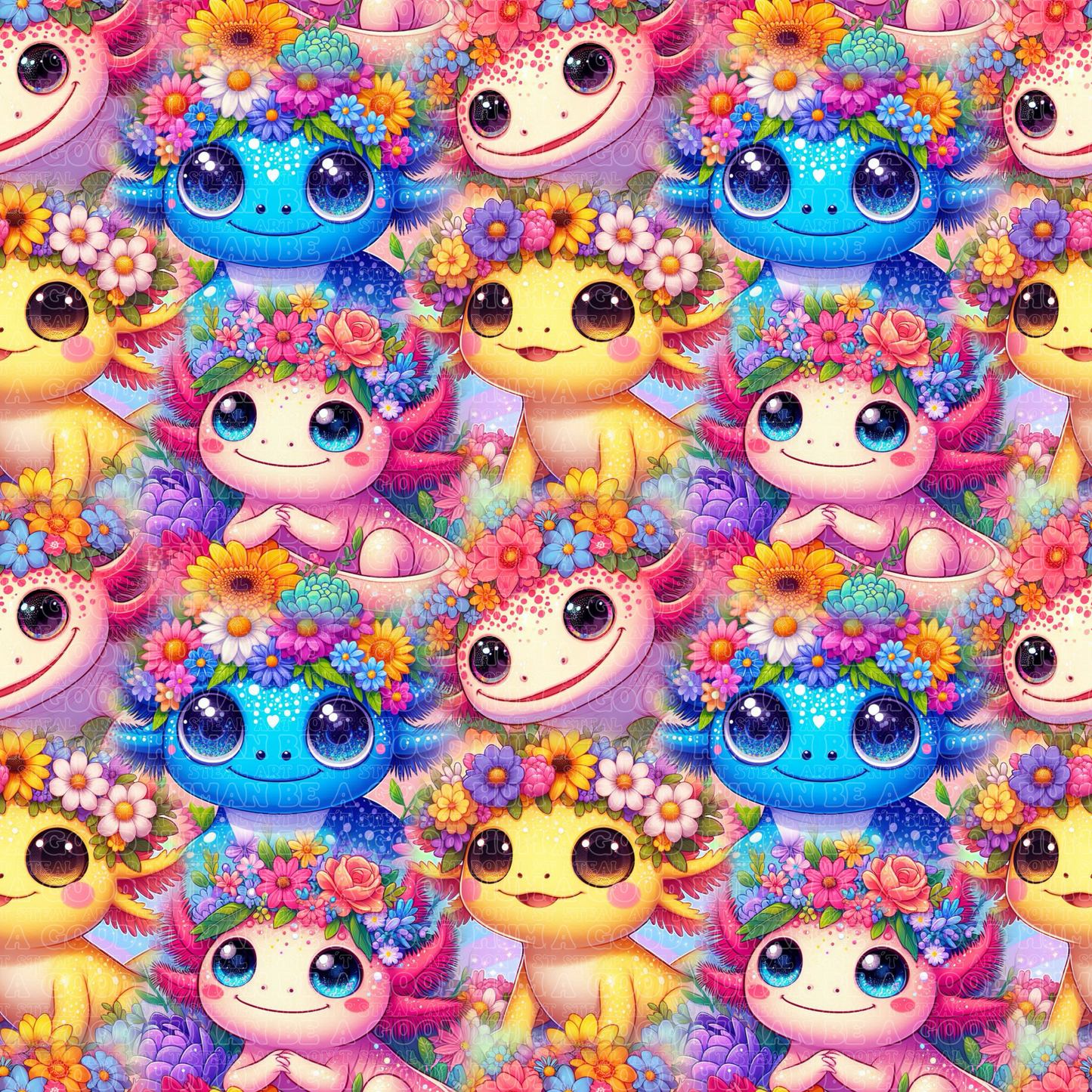 Animals axelottel floral