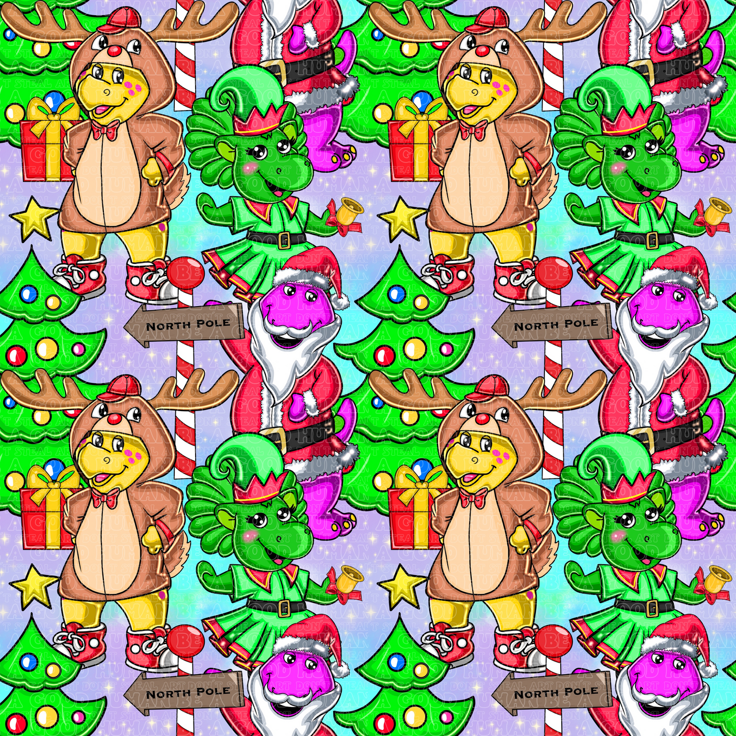 Christmas Barnie dinosaur