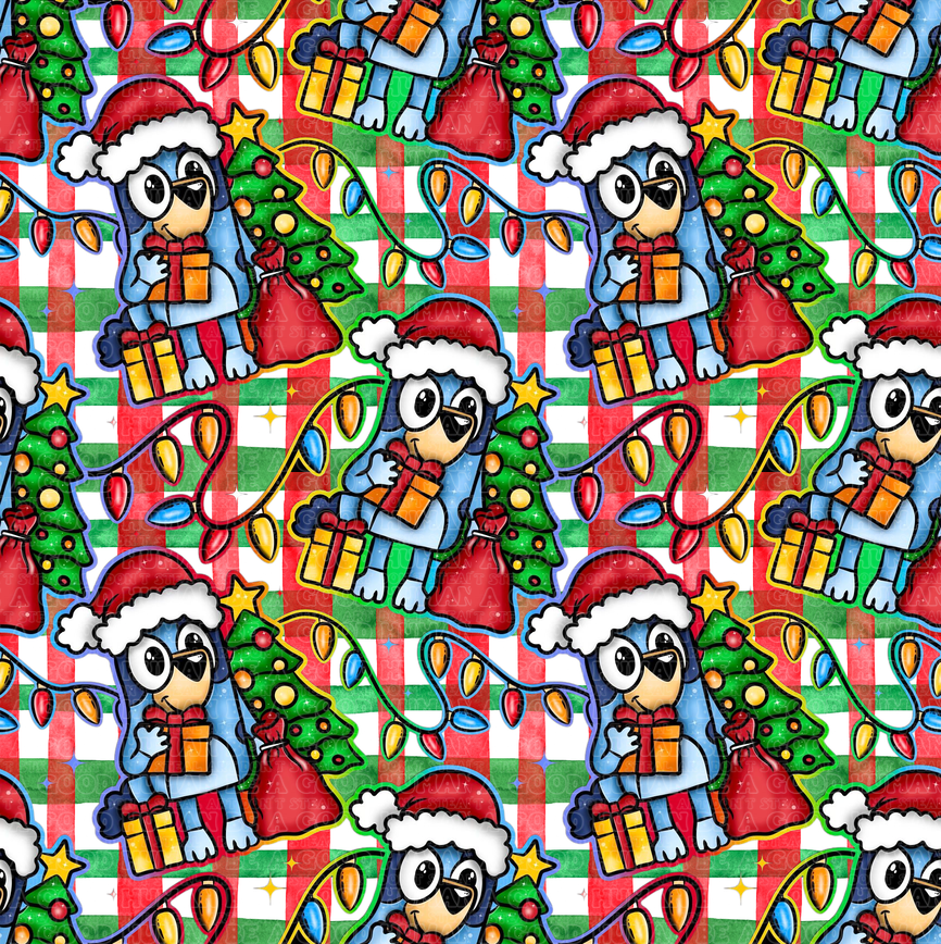 Christmas Blue Dog 5