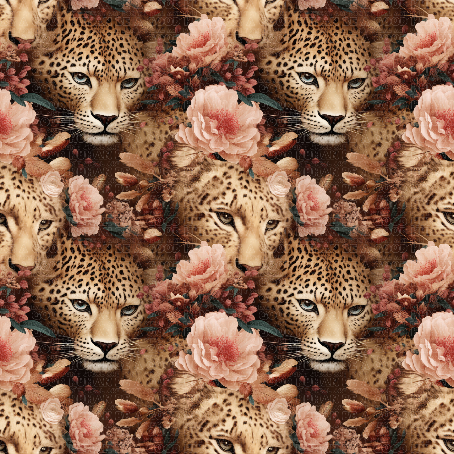 Animals floral cheetah 2