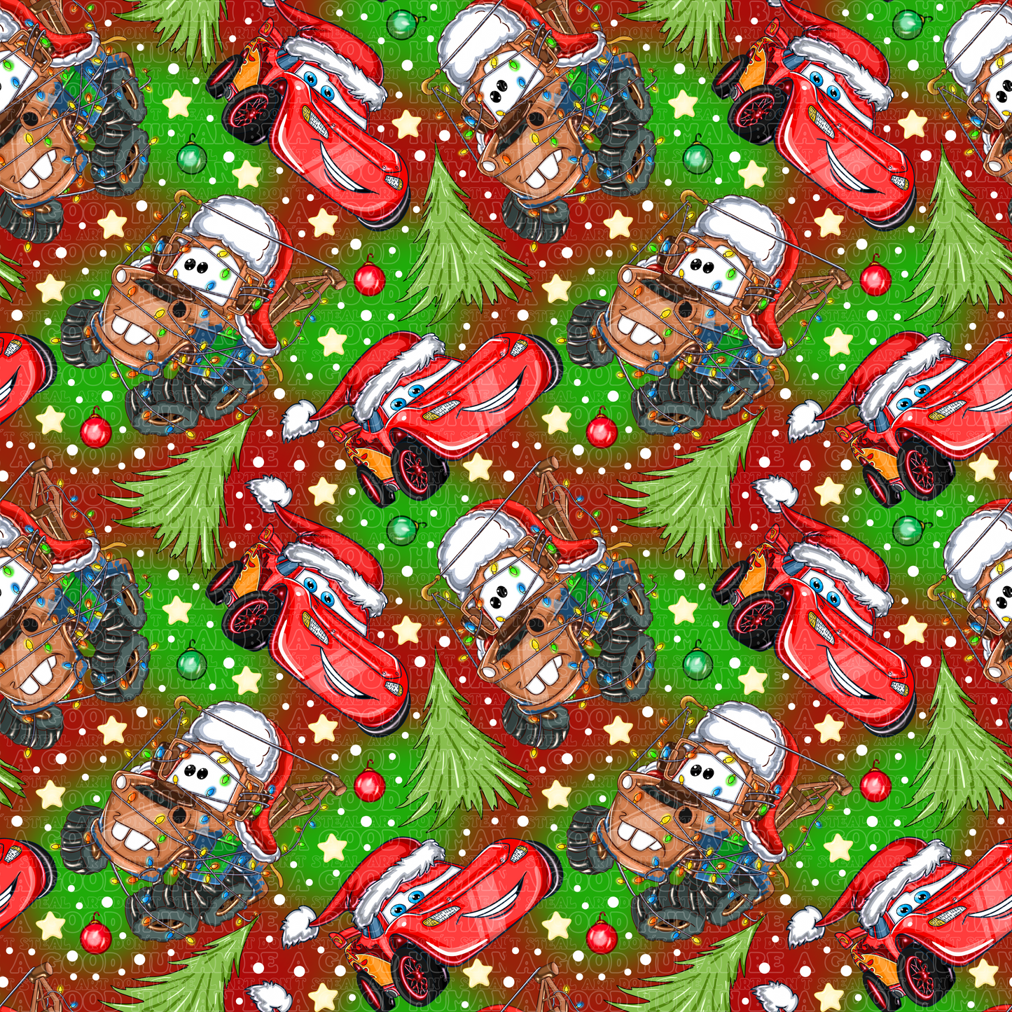Christmas Cars red/green