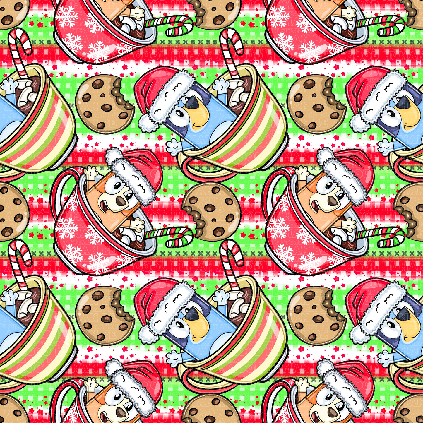 Christmas Blue Dog 8