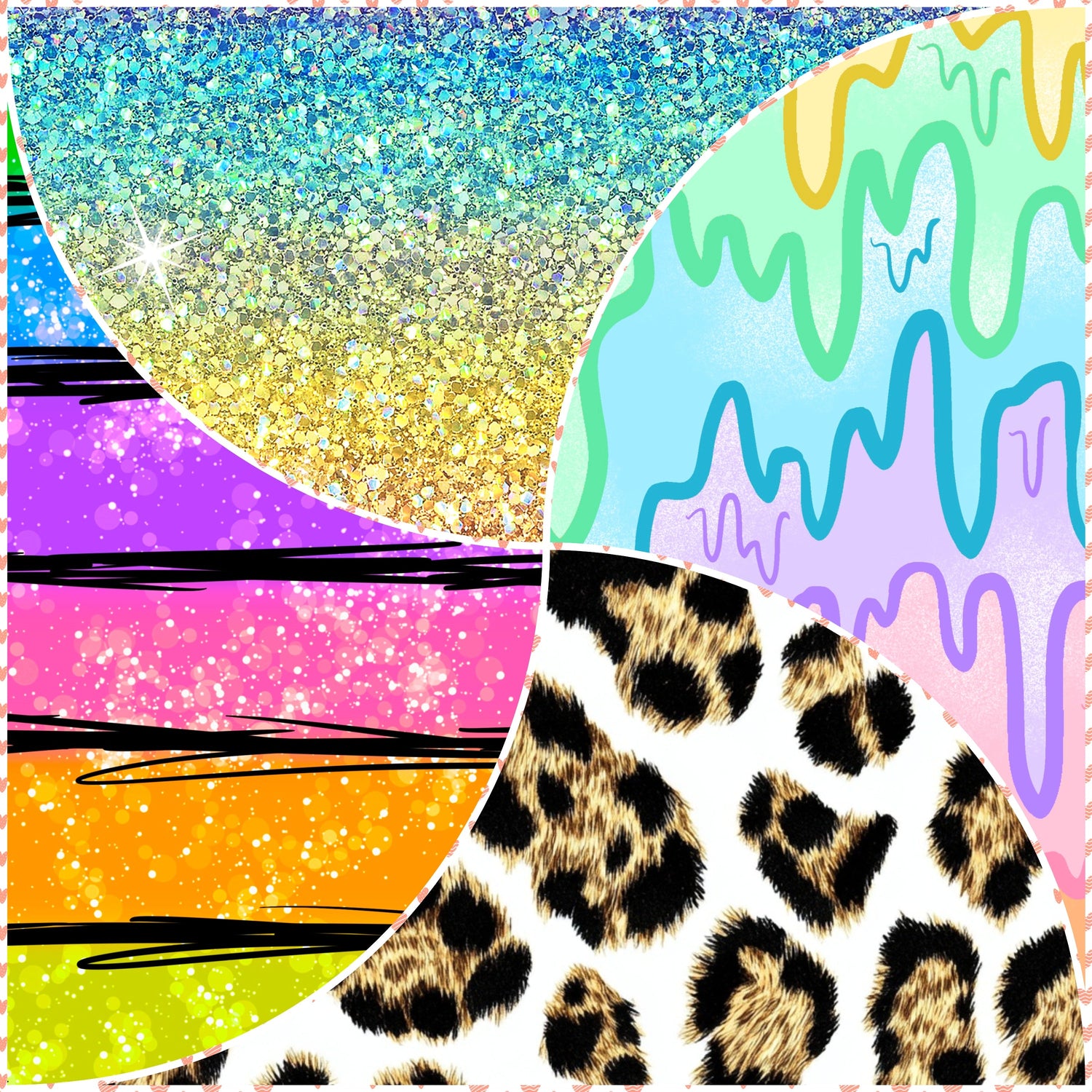 Glitter, Drips, Leopard, Coord
