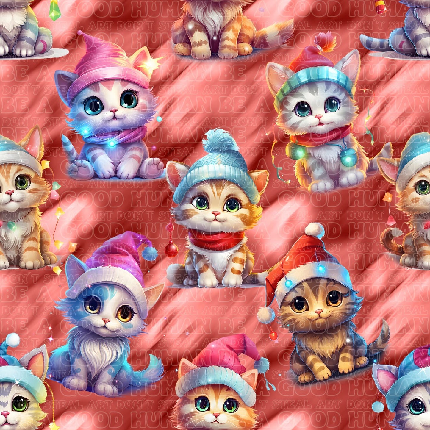 Christmas cats red