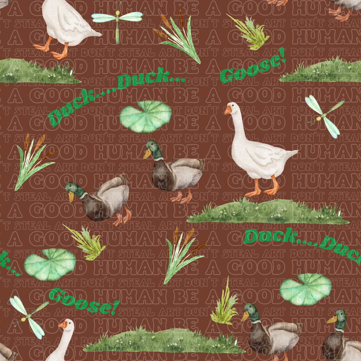 Farm animals duck, goose