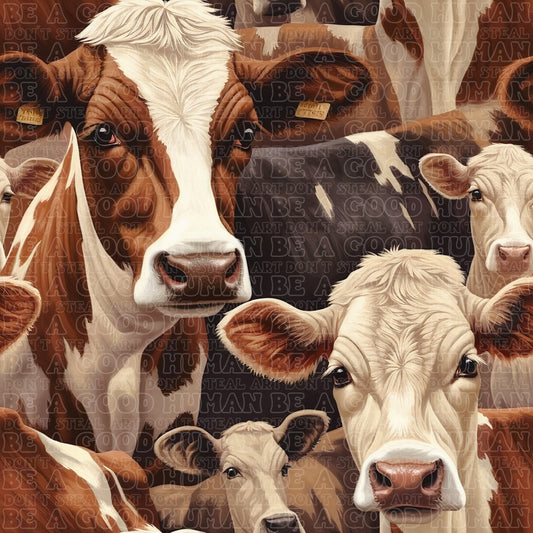 Farm animals cows stacked