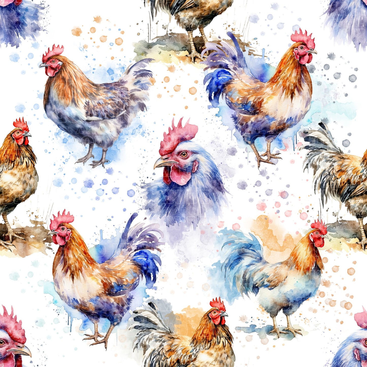 Farm animals chickens white