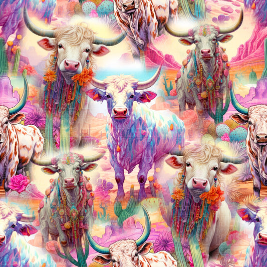 Farm animals floral cows