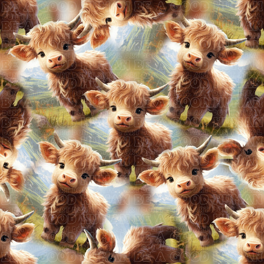 Farm animals highland cow baby