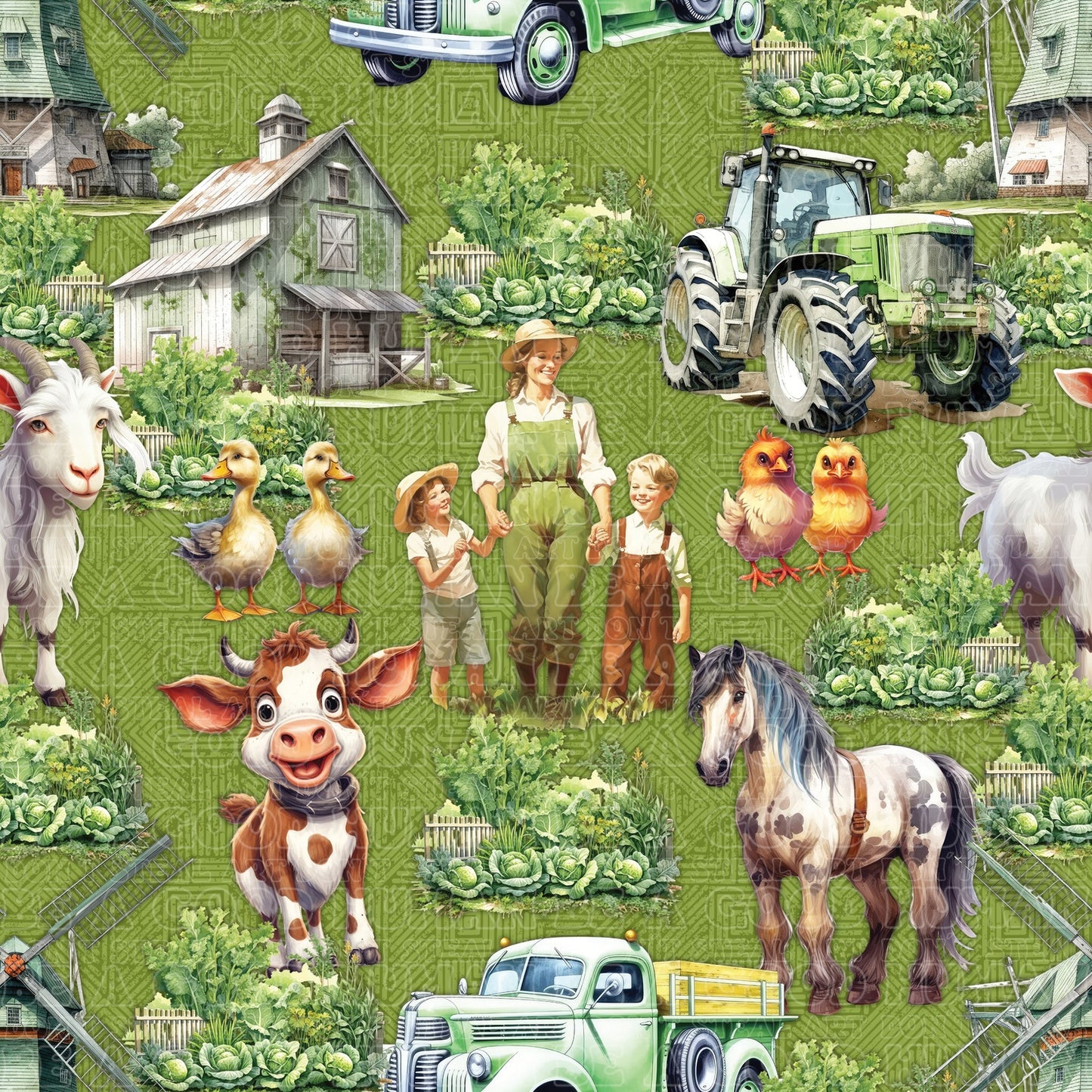 Farm animals family