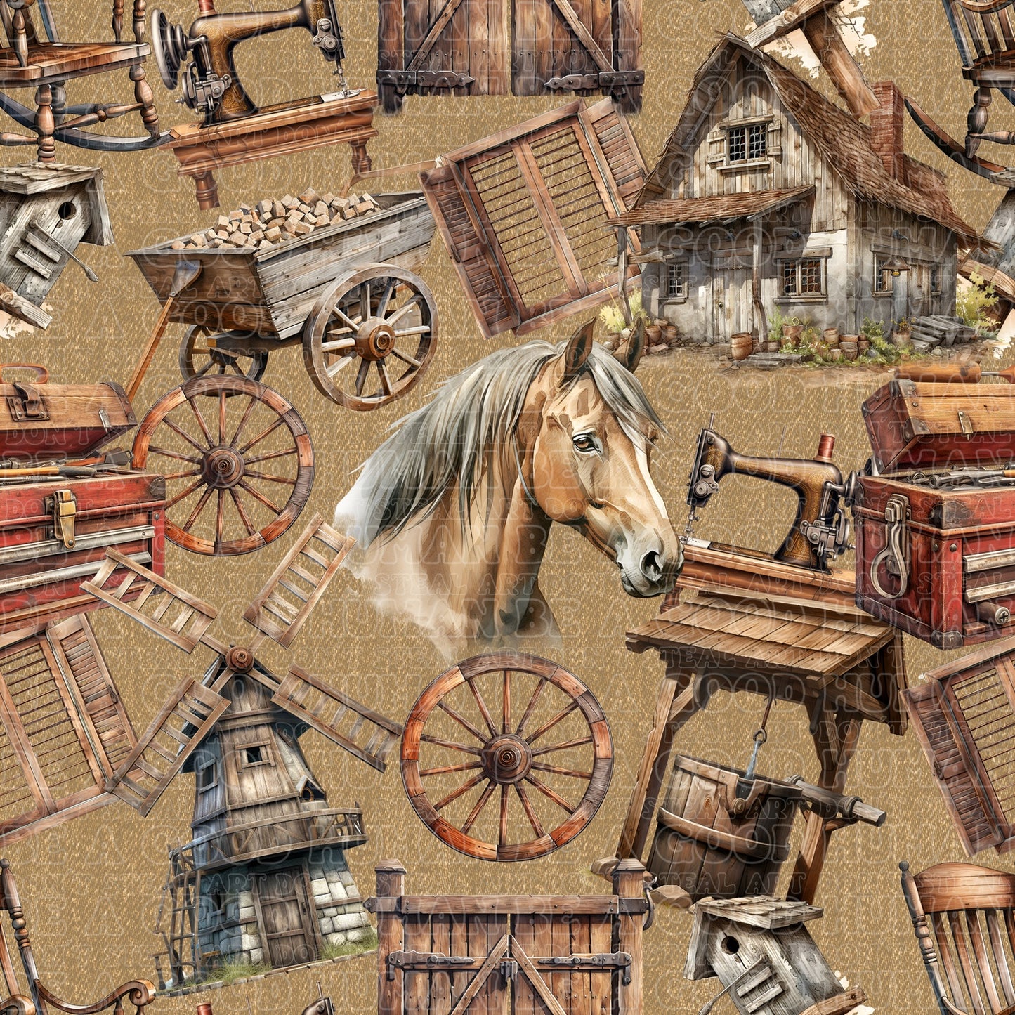 Farm animals old barn