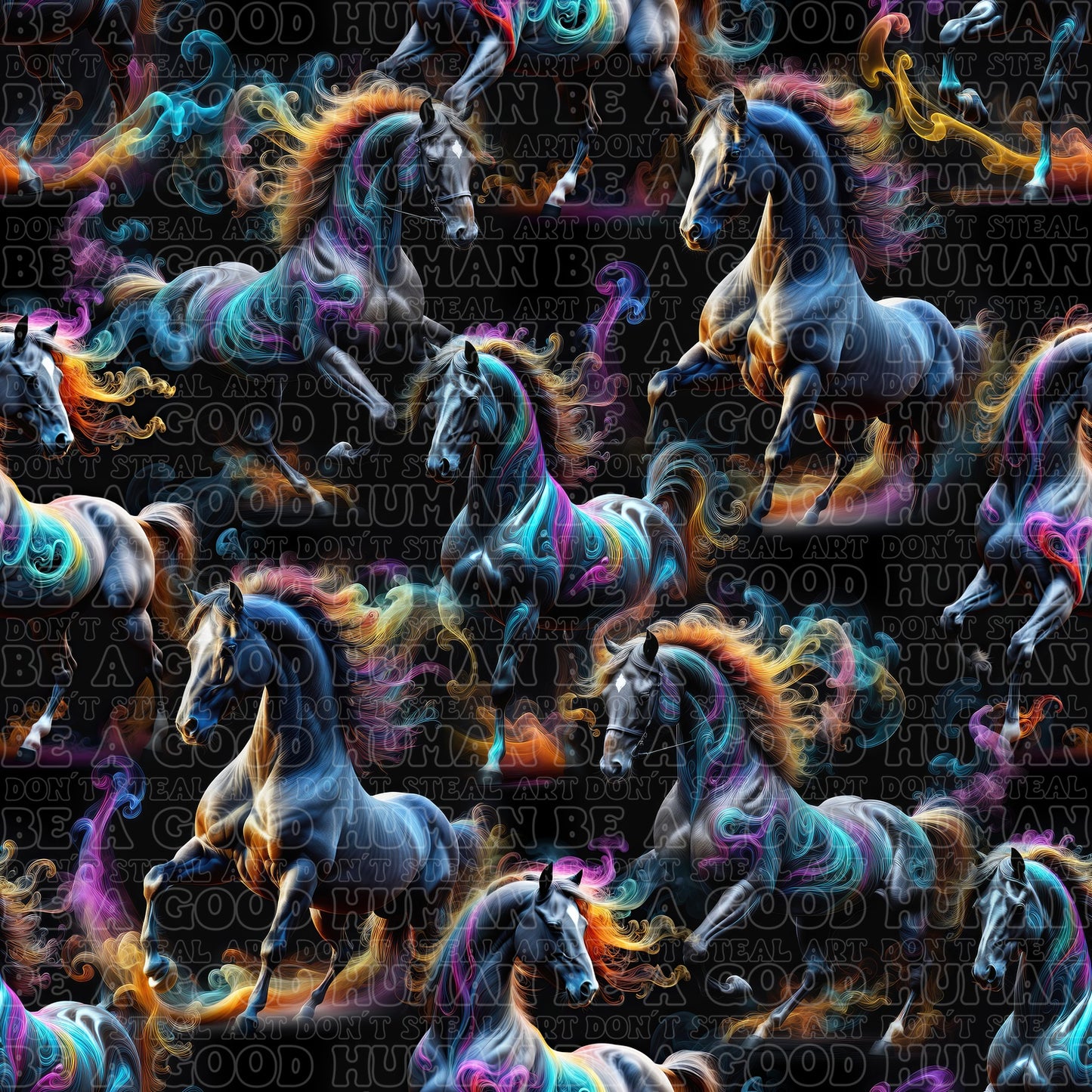 Farm animals horses black