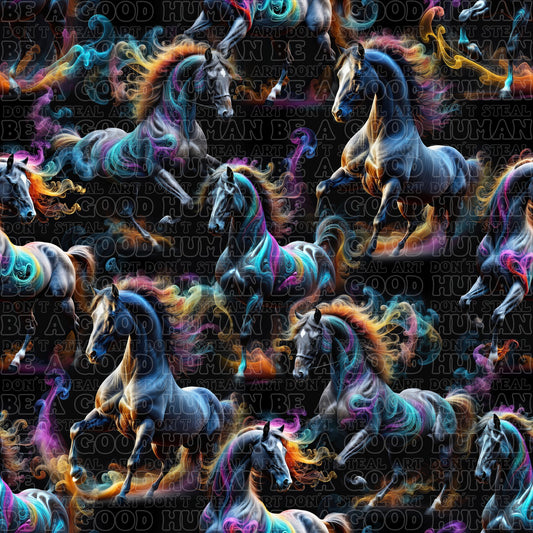 Farm animals horses black