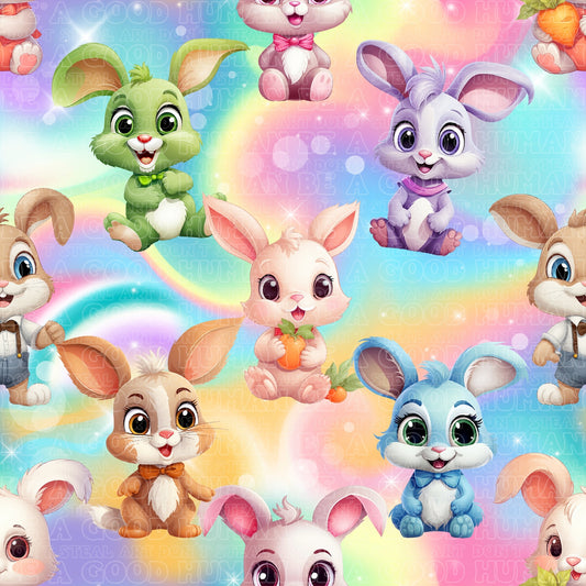 Animals rainbow bunnies
