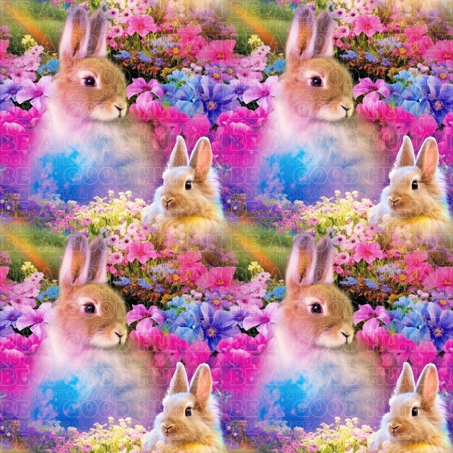 Animals floral rabbits