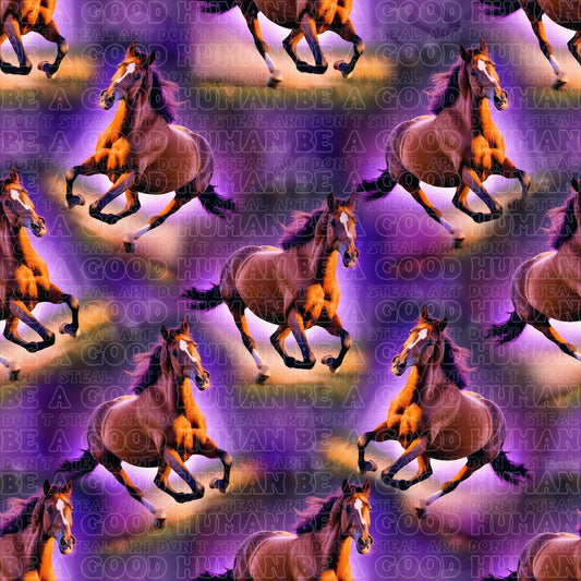 Farm animals horses purple