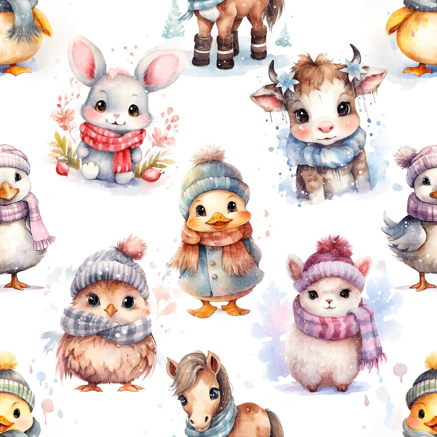 Farm animals winter
