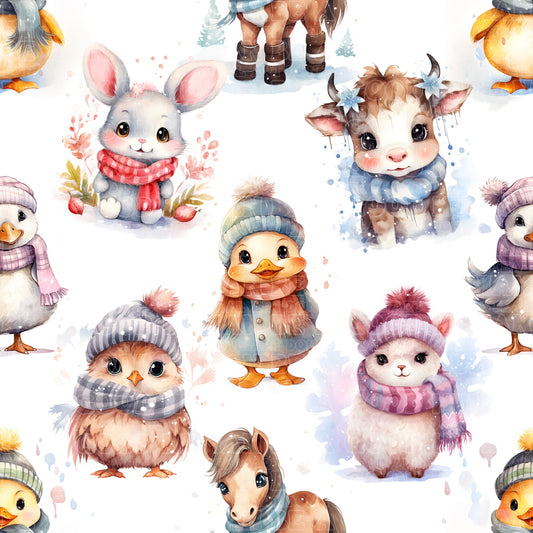 Farm animals winter