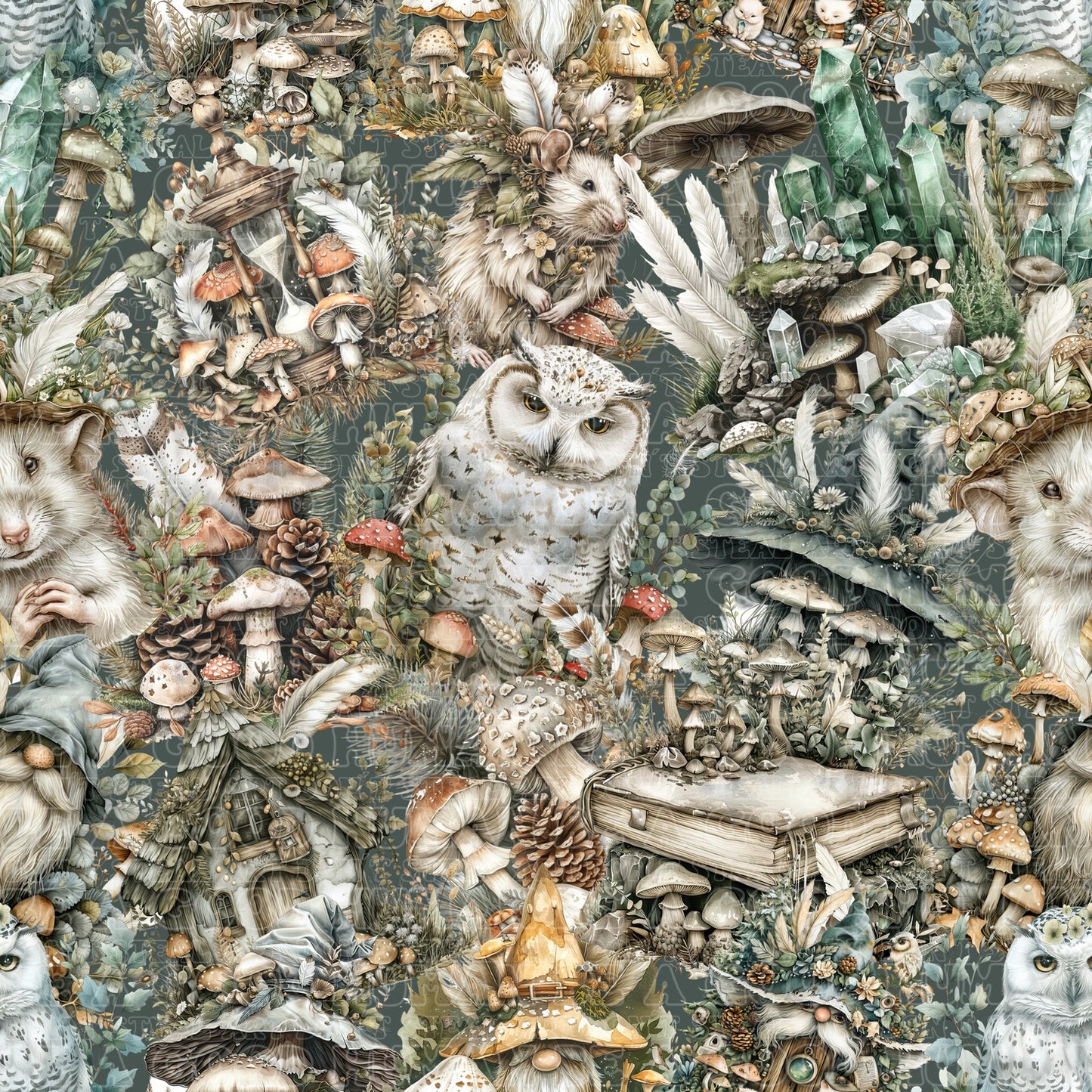 Animals mushroom forest