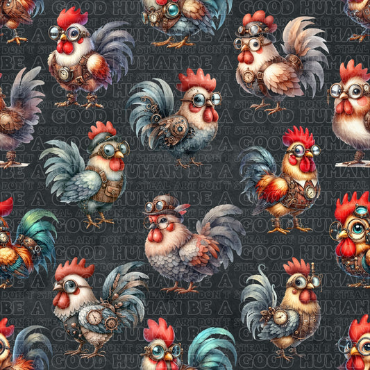 Farm animals roosters with glasses