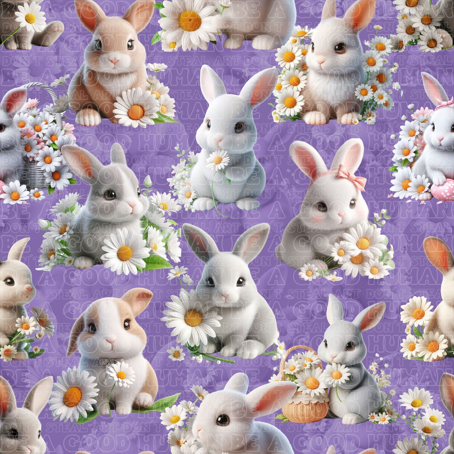 Animals bunnies purple