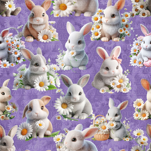 Animals bunnies purple
