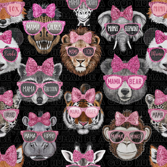 Animals with pink glasses