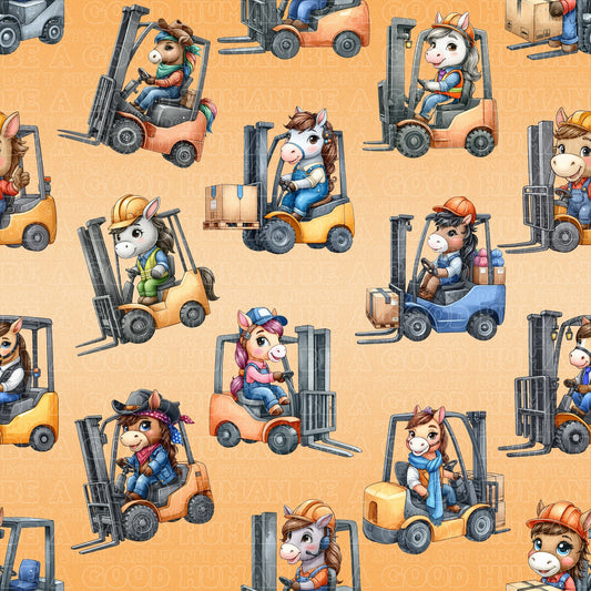 Farm animals forklift horses