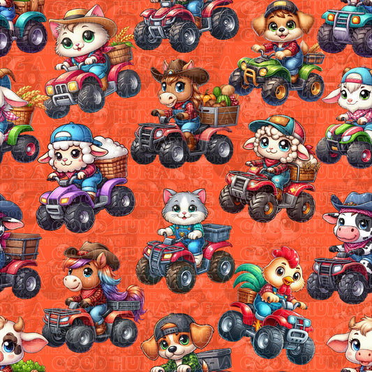 Farm animals buggy orange