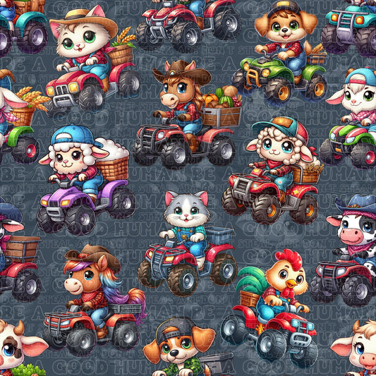 Farm animals buggy grey