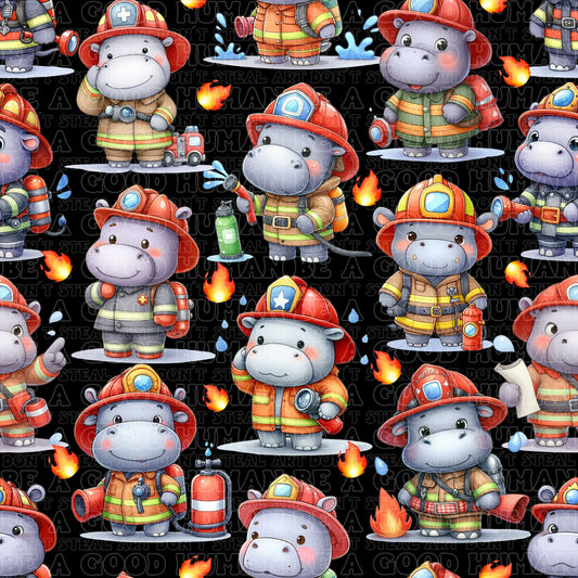 Animals fireman hippo