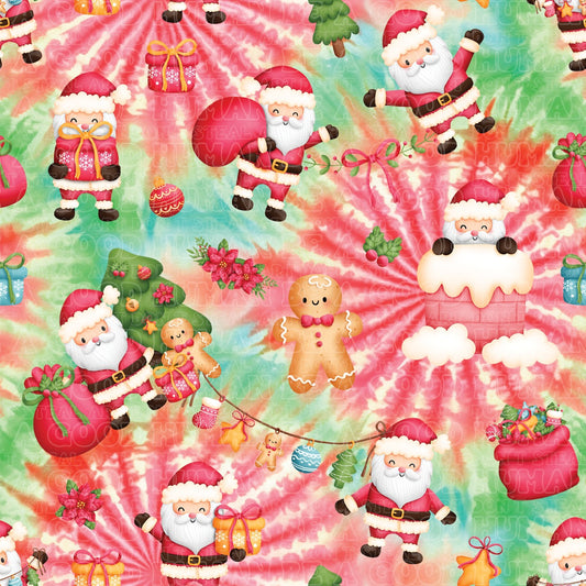 Christmas Santa tie dye