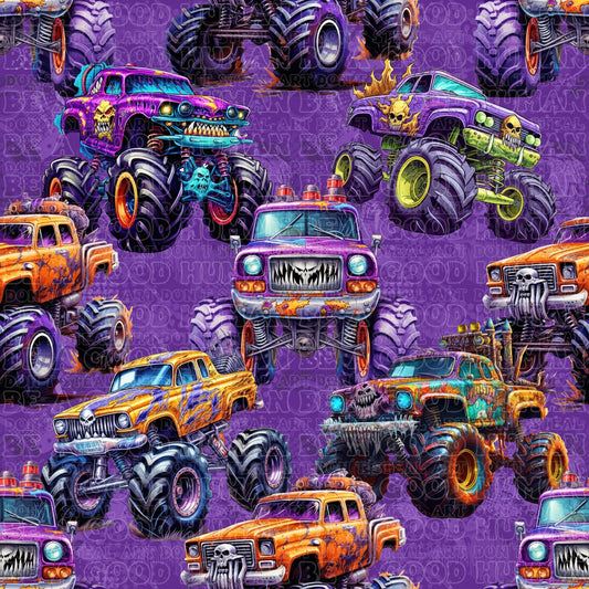 Monster trucks purple