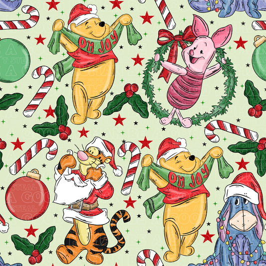 Christmas Pooh Bear green